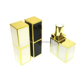 

100Pcs/Lot Square Gold Edge Empty Lipstick Tubes DIY Homemade Lipstick Materials 12.1mm Inner Diameter Refillable Bottle