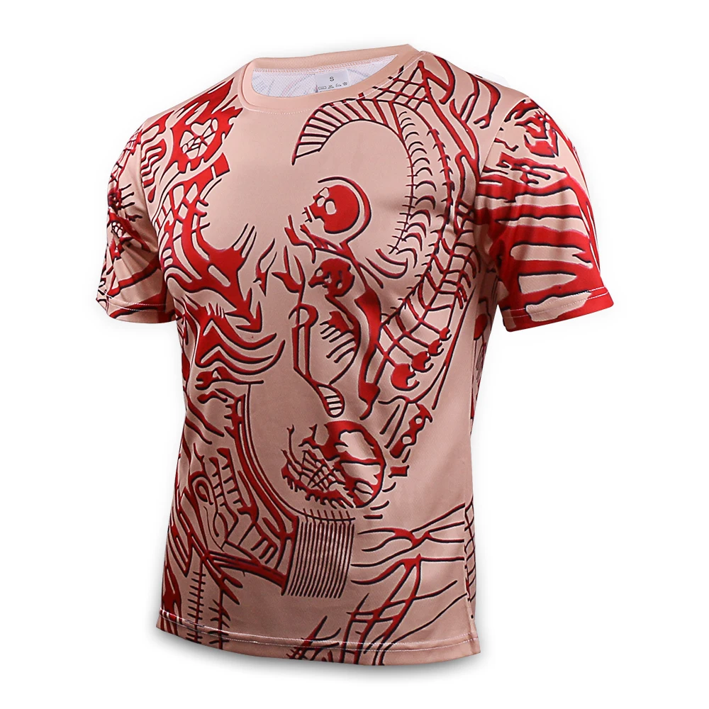 2017 Movie Guardians of the Galaxy 2 Drax T-shirt Man Lycra Short Sleeve 3D Print Cosplay Destroyer Adult Halloween Party