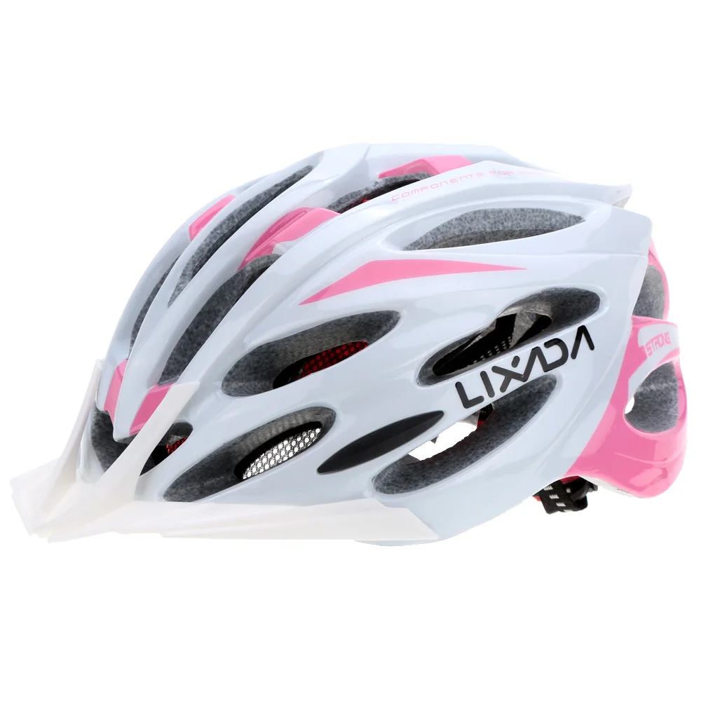Обновленная модель, велосипедный шлем Lixada, 24 Отверстия, ультралегкий велосипедный шлем, цельный, формованный, EPS, спортивный велосипедный шлем с подкладкой - Цвет: Розовый