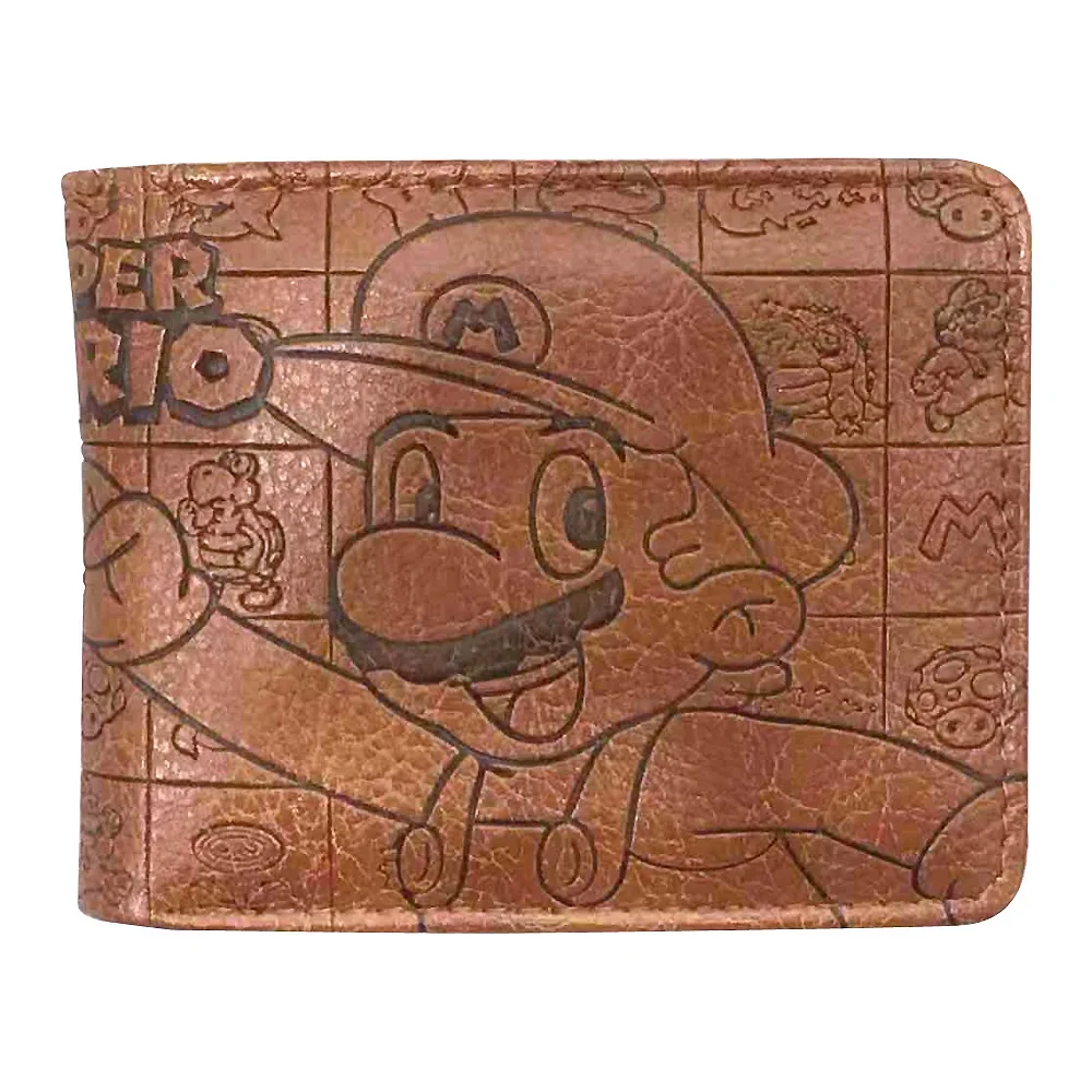 

high quality Men's Super Mario Bros. Mario and Luigi Faux leather Bi-Fold Wallet NEW