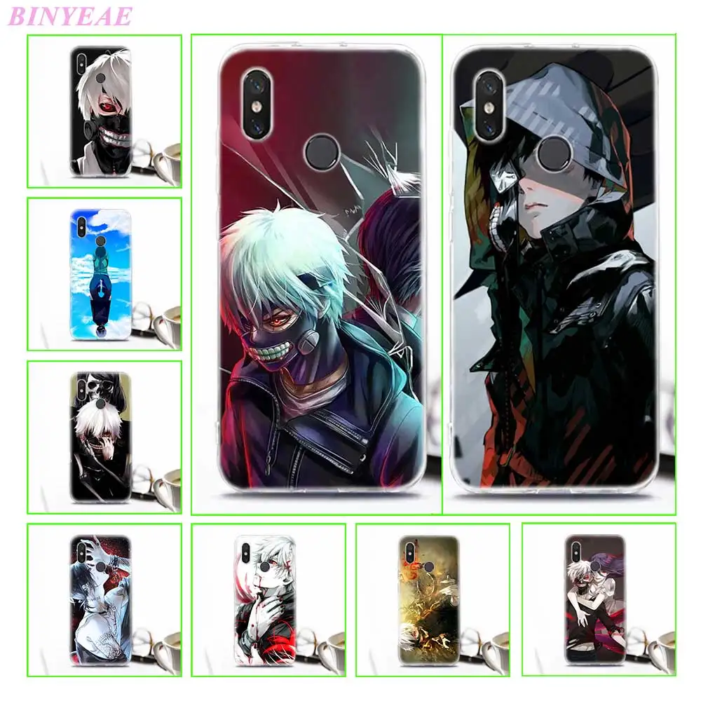 TPU Soft Case For Xiaomi 8 8SE Anime Tokyo Ghouls Transparent Printing Drawing Silicone Phone Cases Cover in Fitted Cases from Cellphones