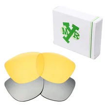 2 пары Mryok Анти-Царапины замена линз для солнцезащитных очков Оукли Frogskins Серебро Титан и HD желтый