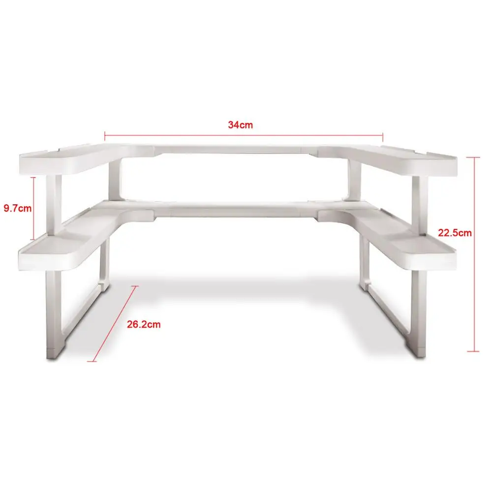 Новое поступление, держатель для хранения, для дома, многофункциональная, регулируемая, кухонная полка, для ванной комнаты, стойка, Штабелируемый органайзер для хранения - Цвет: Белый