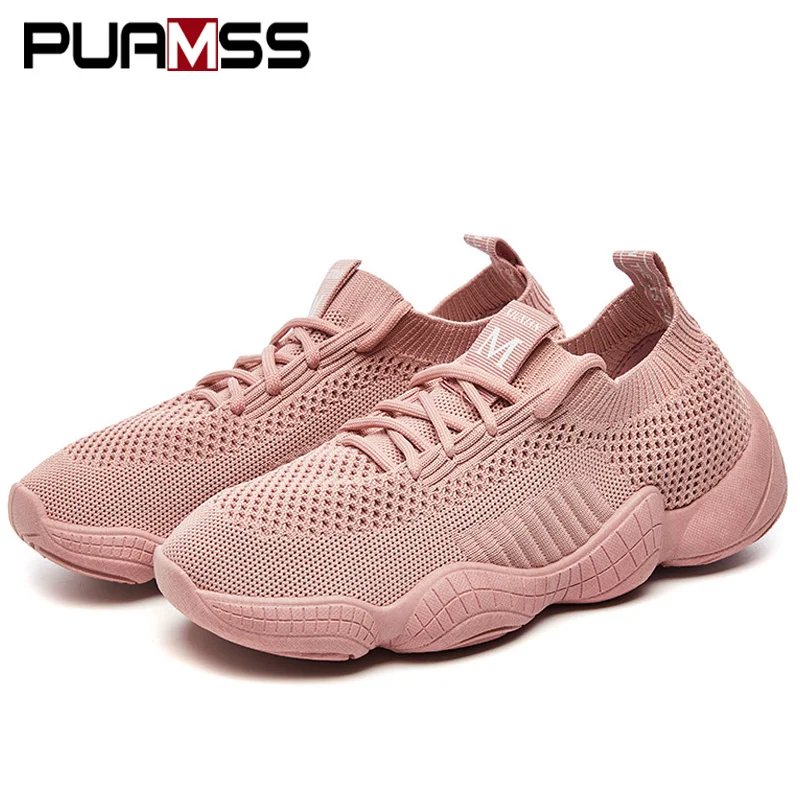 

Women Casual Shoes 2019 New Sneakers Woman Fashion Breathable Mesh Vulcanize Shoes Lace Up Light Weight Flats Female Shoes