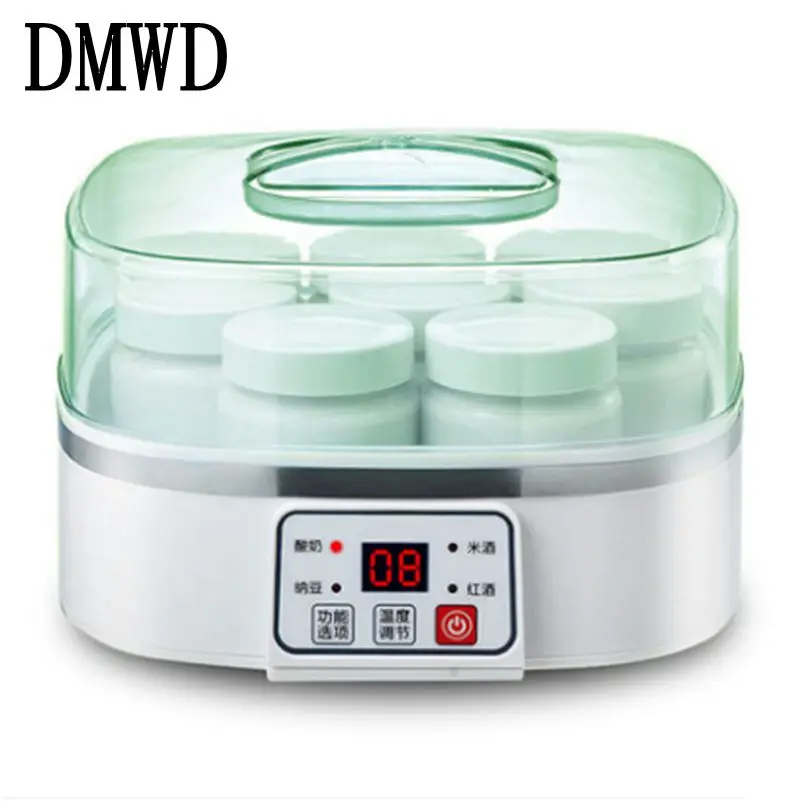 

DMWD Electric automatic Yogurt Maker Multifunction natto Leben rice wine fermenter red wine fermenting Machine With 8 cups EU US