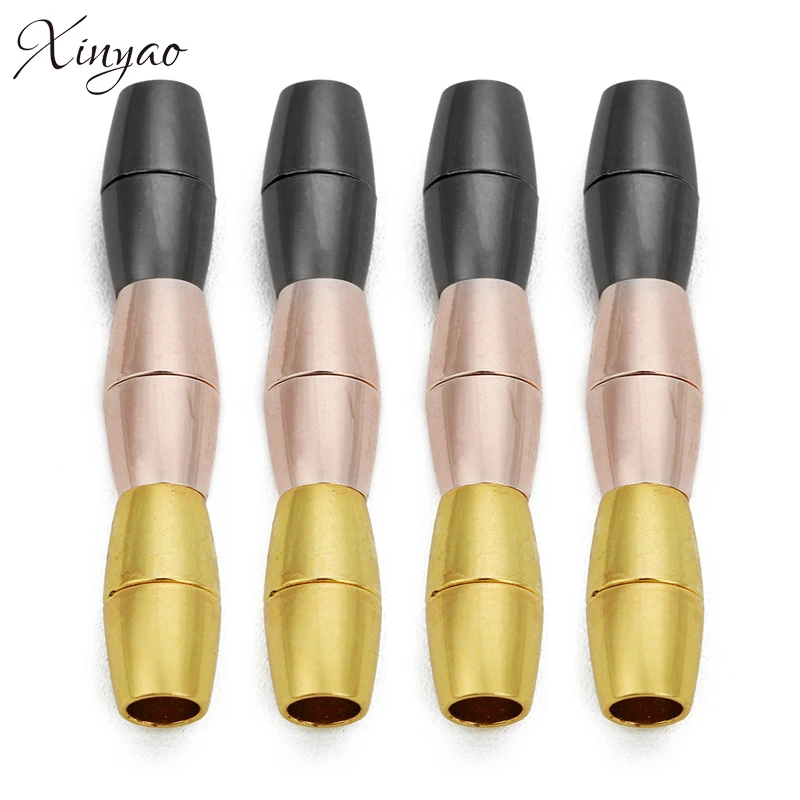 

Xinyao 5pcs/lot Copper Leather Cord Magnetic Clasp Fitting 5mm Bracelets Connectors End Caps For Diy Jewelry Making F7688