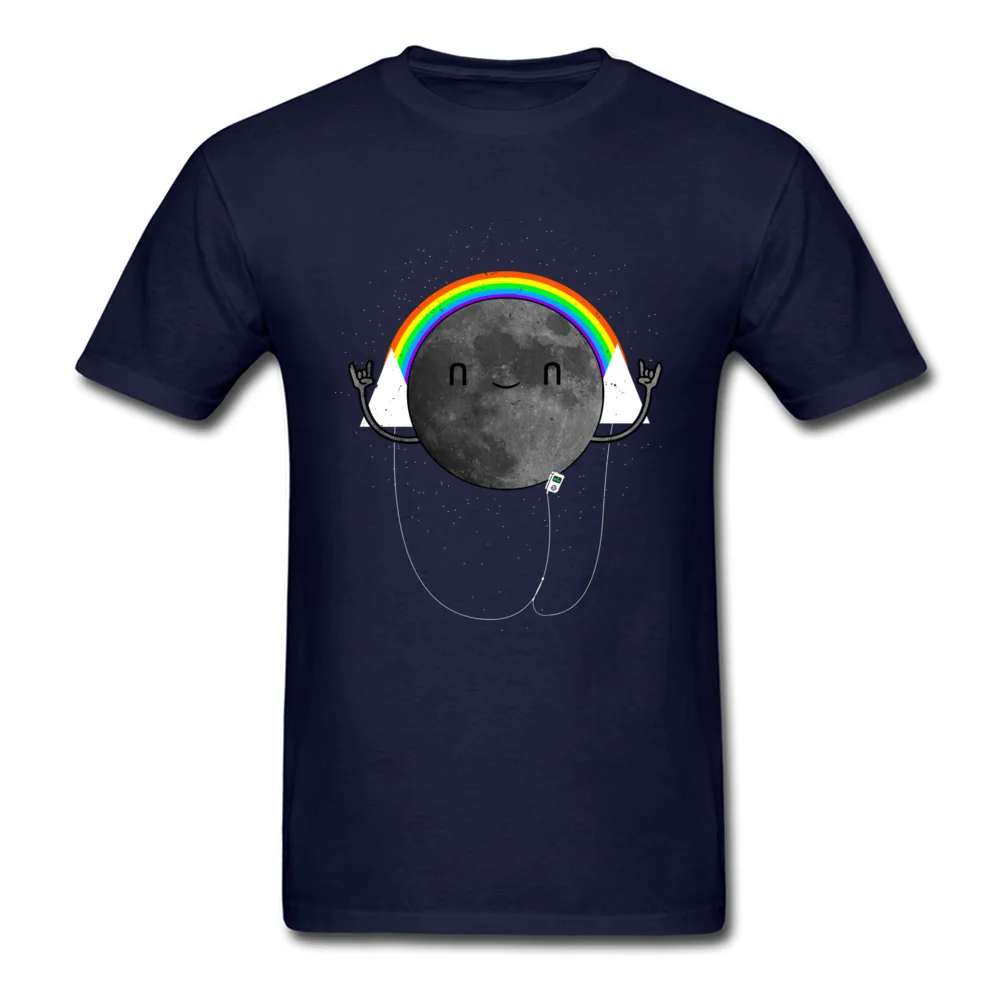 Cool O-Neck Top T-shirts Thanksgiving Day Tops Shirts Short Sleeve Latest Pure Cotton Design T Shirt Group Men The One Millionth Dark Side of the Moon Parod navy