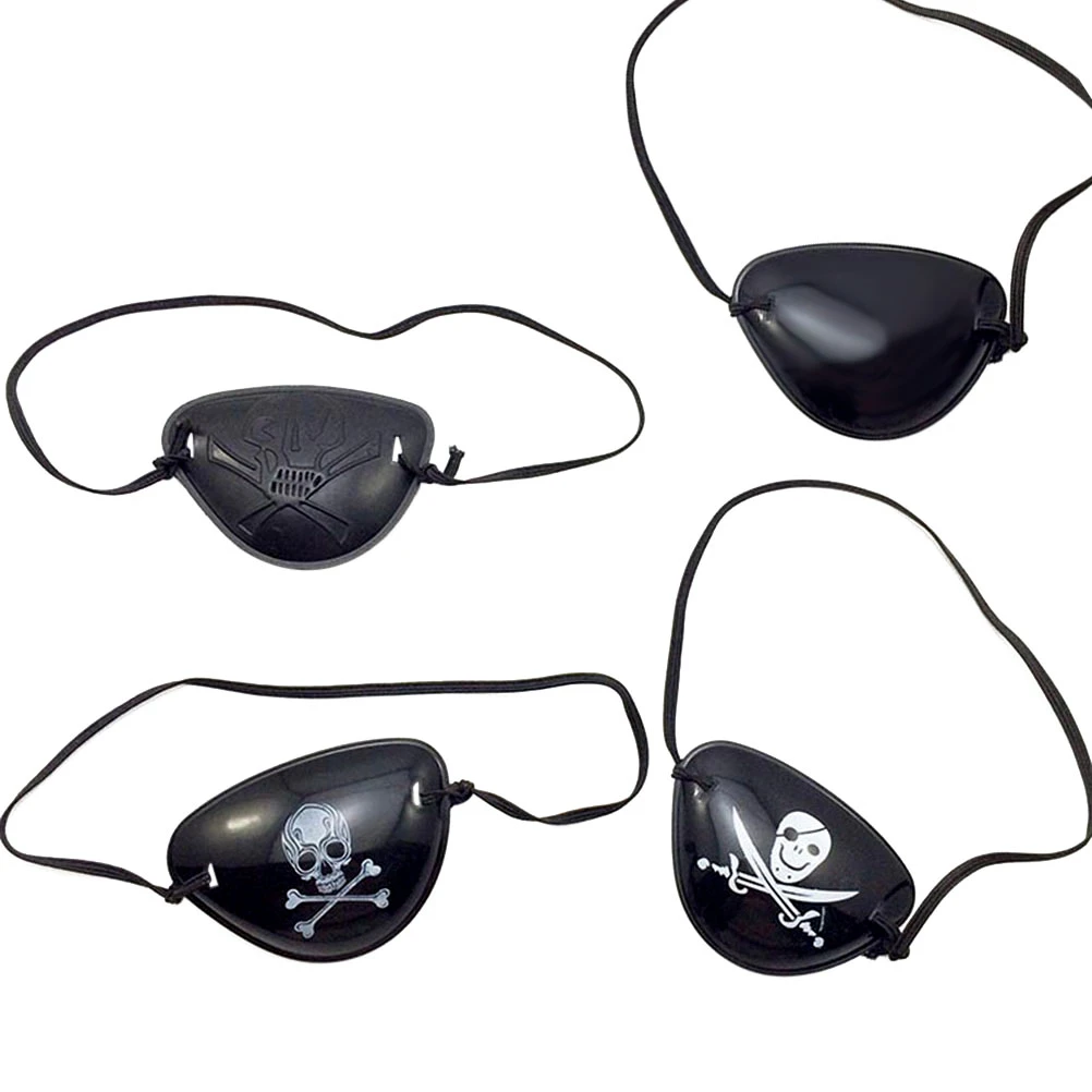 4 個黒アイパッチ海賊 Eyepatches パーティー好意衣装キャプテンスカルどくろの子供のパーティー好意衣装小道具 Party Diy Decorations Aliexpress