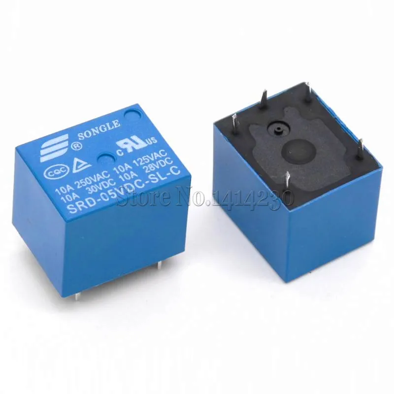 Комплект из 2 предметов; 5V DC Мощность реле SRD-05VDC-SL-C T73-5V SRD-5VDC-SL-C 5Pin PCB Тип