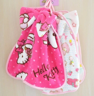 

(5 Pcs/Lot) Bamboo Coral Fleece Quality Bowknot Hello Kitty Melody Sheet Soft Kitchen Bath Hand Towel