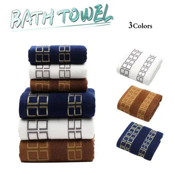 

3pcs/lot Bath Towel Set 100% Cotton Soft Absorbent Towel 2pcs Face Washcloth+1pc Bath Towel Luxury for Family Guest Bathroom Gym