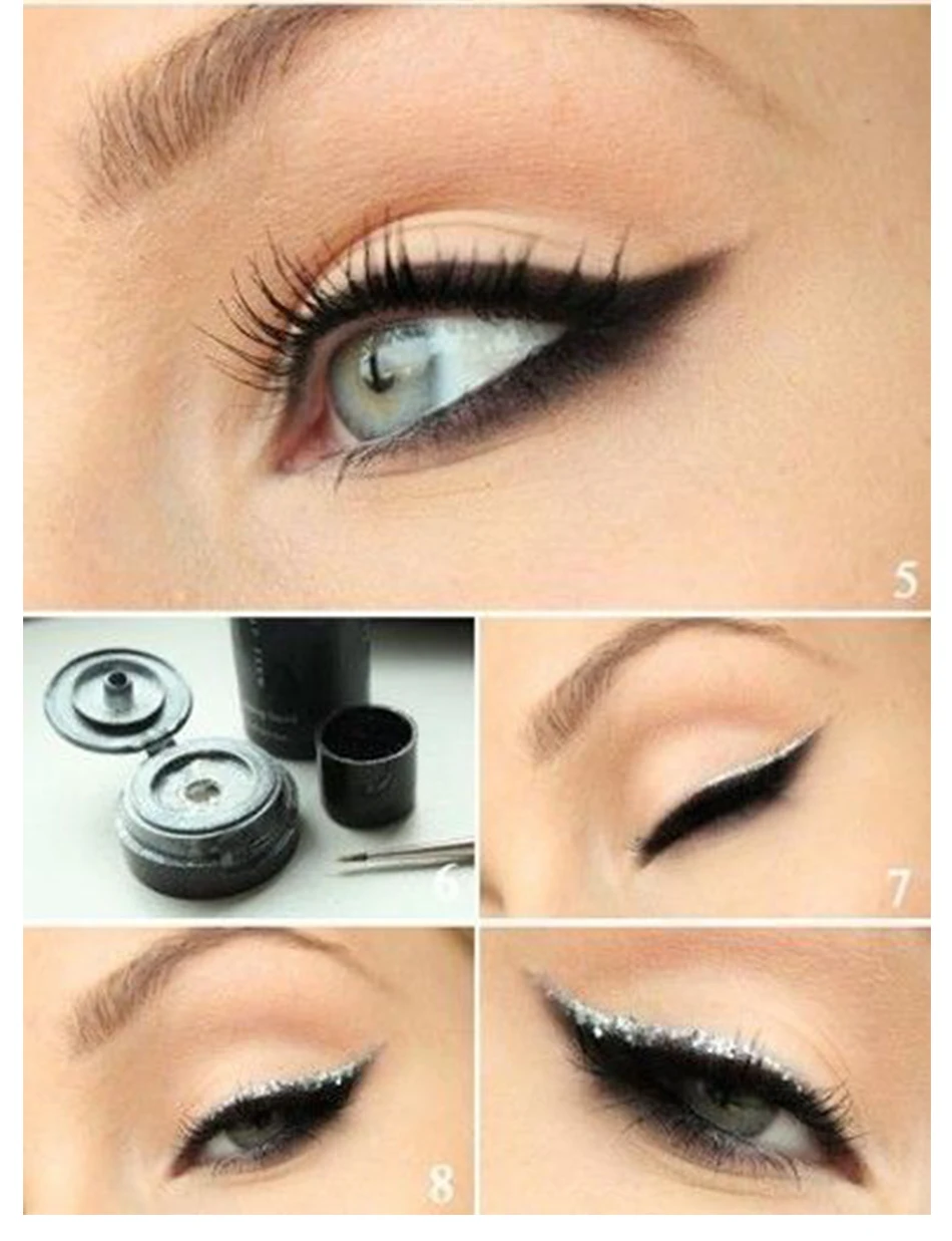 Glitter Liquid Eyeliner Profesional Makeup Mengkilap Eye Liner Pena