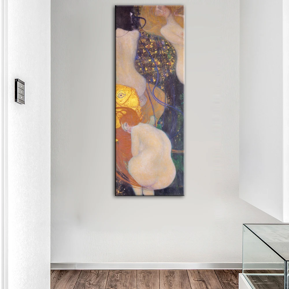 Gustav Klimt Kiss Canvas художественные картины репродукции золотая рыбка известные