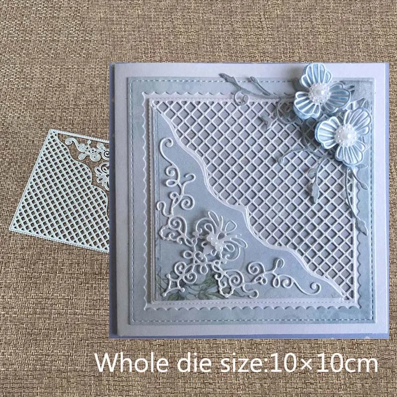 

New Design Craft Metal Cutting Die Square mesh background corner lace Scrapbooking Album Paper Card Craft Embossing Die Cuts