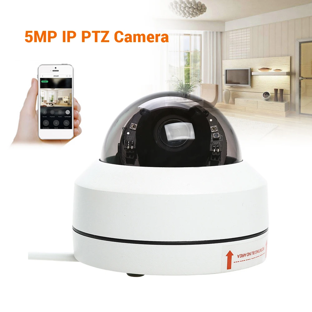 

5MP 1080P IP PTZ Camera 5X Zoom Security Onvif IR Night Vision Waterproof CCTV
