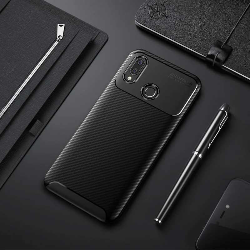 

for Huawei Honor Play Case Luxury Carbon Fiber Slim Silicone Shockproof Soft TPU Back Cover Case for Huawei Honor Play