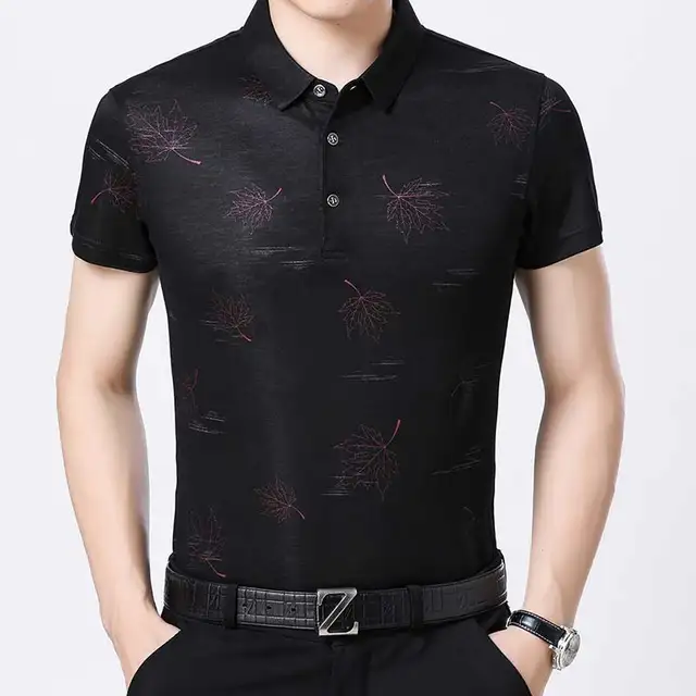 2019 mens clothing short sleeve polo shirt summer pol men flower brands ...