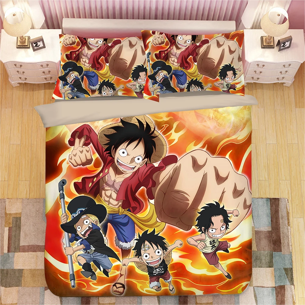 3D Аниме One Piece постельное белье для детей набор постельного белья комфортный