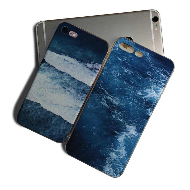 

IMIDO Blue sea Soft Silicone Cover For Iphone 5 5S SE 6 6S 6PLUS 6S PLUS 7 8 7PLUS 8PLUS X XS XR XSMAX