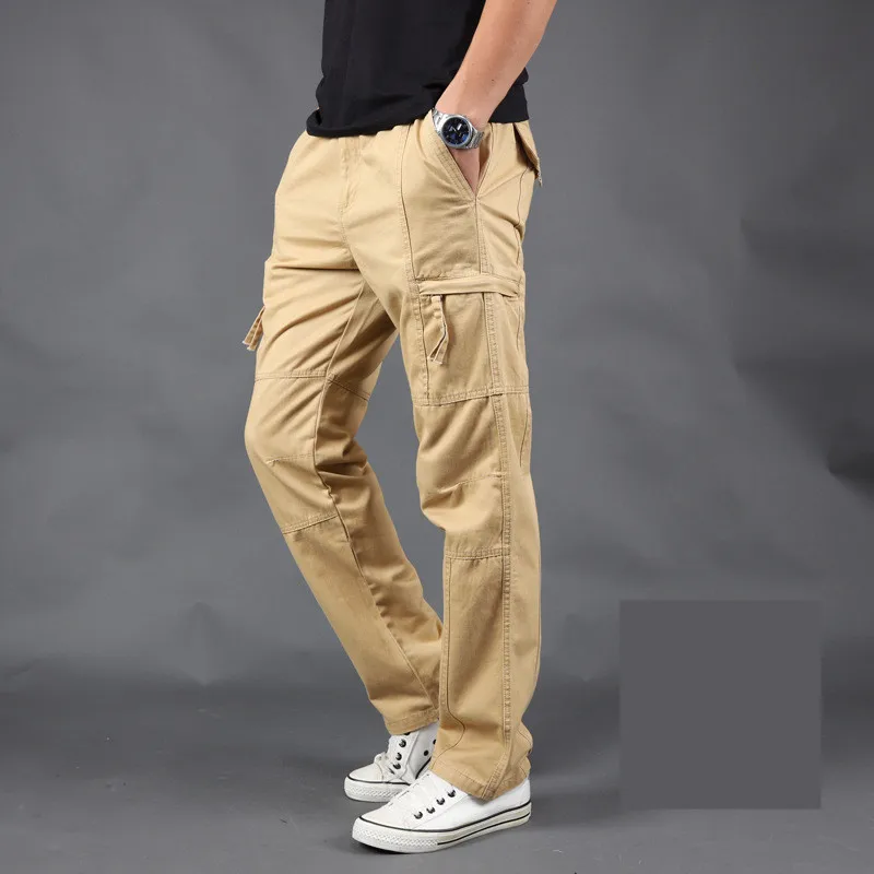 

2019 High Quality Men's Cargo Pants Casual Multi Pocket Military Pants Long trousers for men Plus Size m-4xl