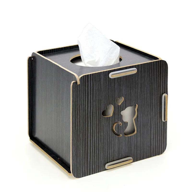 

1pcs Creative Artisan Wood Stationery Storage Box Room Multifunctional Square Paper Roll Desk Accessories Organizer Office