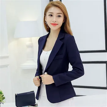 

Blazer Women Korean Black 2XL Plus Size Long Sleeve Blazers Coat 2019 New Spring Summer Office Elegant Slim Jacket Feminina LR26