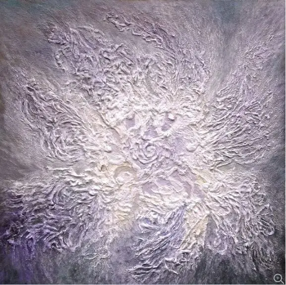 

Newest Light Purple Abstract Oil Painting Handmade Thick Basal Modern Landscape For Living Room Decoration