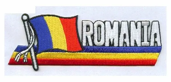 

Embroidery Patch ROMANIA Flag Emblem For Backpack or Clothings Made by Twill with Merrow Border and Iron On Backing Custom MOQ50