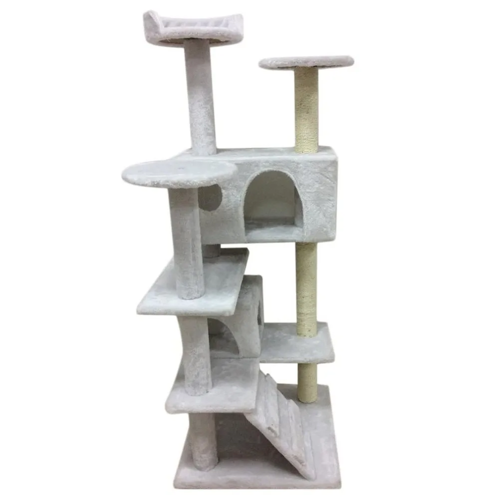 

Newest Cat Tree Scratcher Scratching Kitten Climb Post Sisal Toy Activity 130CM Pet Scratching Post Kitten Climbing Post