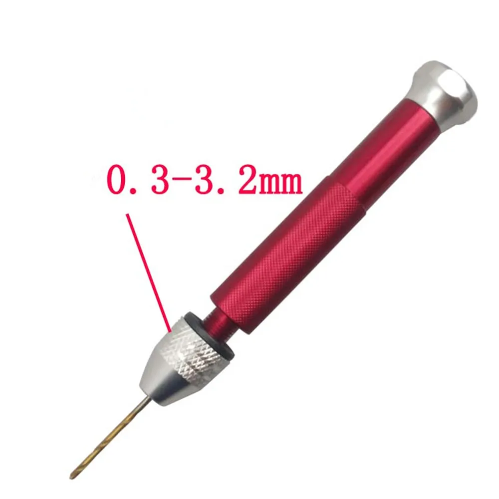 Buy Pin Vise Hand Drill 1pcs 0.3 3.2mm Red Aluminum Keyless Chuck Mini Hand