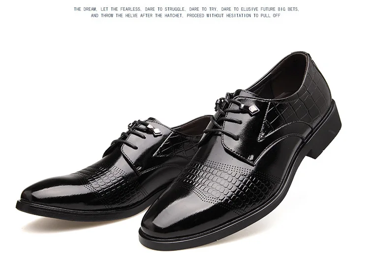 UPUPER/Большие размеры 35-48; Мужские модельные туфли в деловом стиле; черные, коричневые мужские туфли-оксфорды на шнуровке с острым носком; дышащие мужские официальные кожаные туфли
