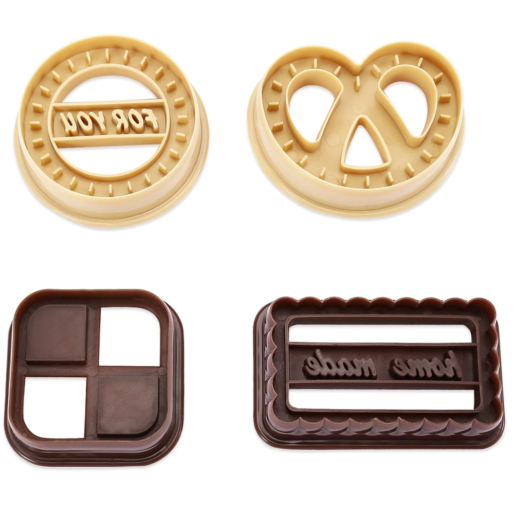 4pcs DIY Plastic Mold Cutters Fondant Cake Cookie Biscuit Baking Tool