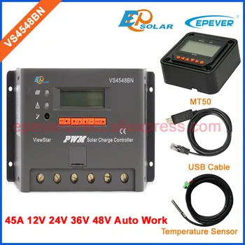 

PWM 48v 36 volt automatic work solar controller EPSolar EPEVER VS4548BN 45A 45amp USB cable&sensor cable meter MT50