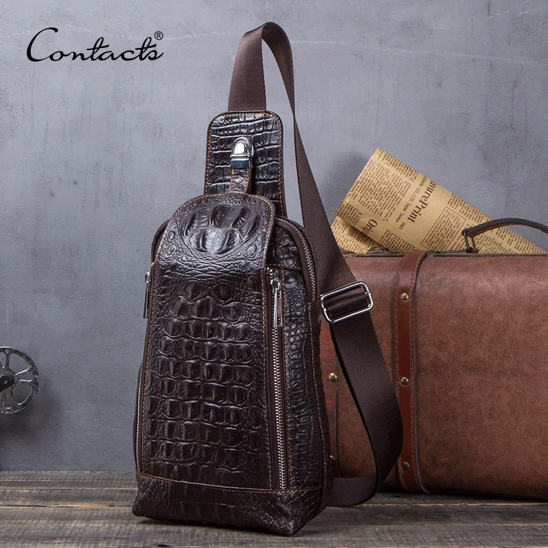 CONTACT'S Мода Натуральная Кожа Мужчины сумка 100% Коровы Винтаж Crossbody Сумки Мужские На Ремне высокого качества