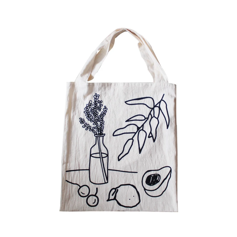 

Women Canvas Bag Printing Female Pure Cotton Cloth Handbag Tote Customzied Logo Individual Character Print Shoulder Bags