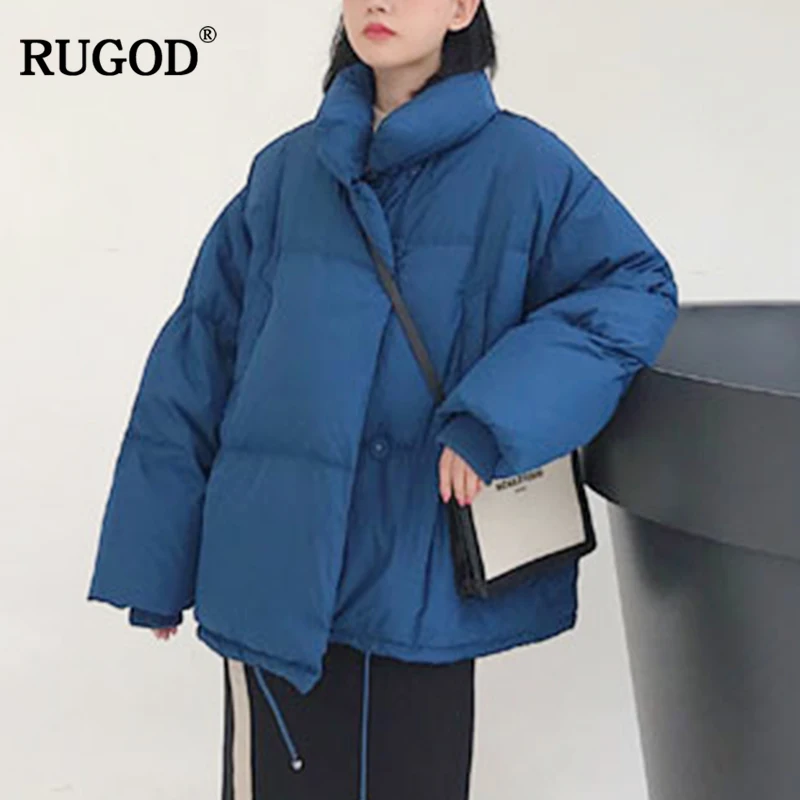 RUGOD Новое модное женское Фланелевое Пальто Повседневное одноцветное однобортное толстое пальто для женщин Casaco Feminino