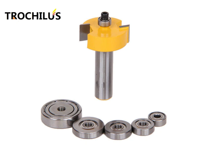 

Carbide End Mill 1/2shank woodworking milling cutter cnc router bits Multifunction wood router Bit with 6 Bearings wood cutter