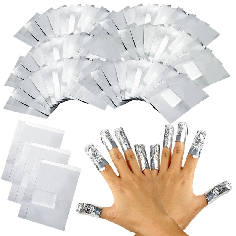 

100&50Pcs/Lot Aluminum Foil Nail Polish Remover Gel Soak Off Polish Acrylic Cleaner Nail Wraps Removal Makeup Remover Cleanser