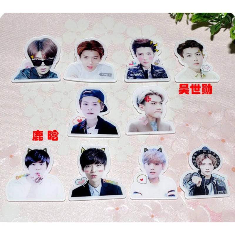 

1 PC Cartoon Cute Funny EXO Oh Se Hun Luhan Brooches Acrylic Brooches Badge Backpack Brooch Pins On Bag Clothing Decor Brooches