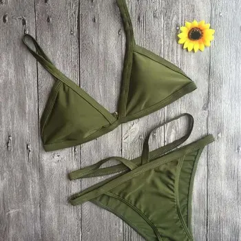 

2017 Female Triangle Swimwear New Design Hot Sale Sexy Women Bikini Bandage Push-Up Padded Bra Brazilian Swimsuit Bathing
