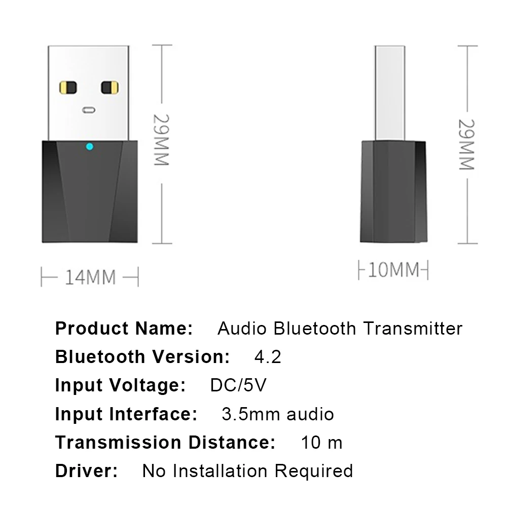 AUX Bluetooth передатчик 4 2 для ТВ ПК адаптер колонки USB наушников 3 5 мм беспроводной