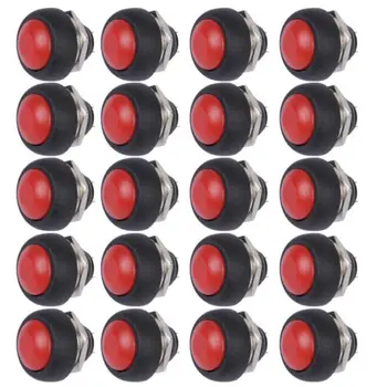 

20Pcs Red Mini Round Switch 12mm Waterproof Momentary Push button Switch