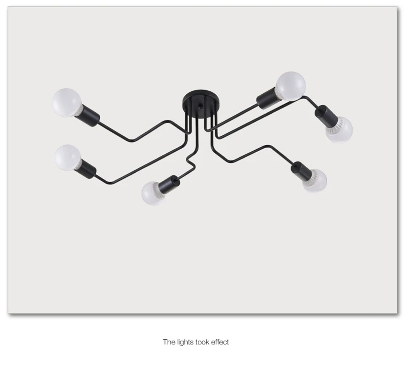 Потолочный светильник s Vintag, потолочный светильник для гостиной, 8 головок, светильник, люстры, скандинавский Лофт, украшение для дома, монтируется на поверхности