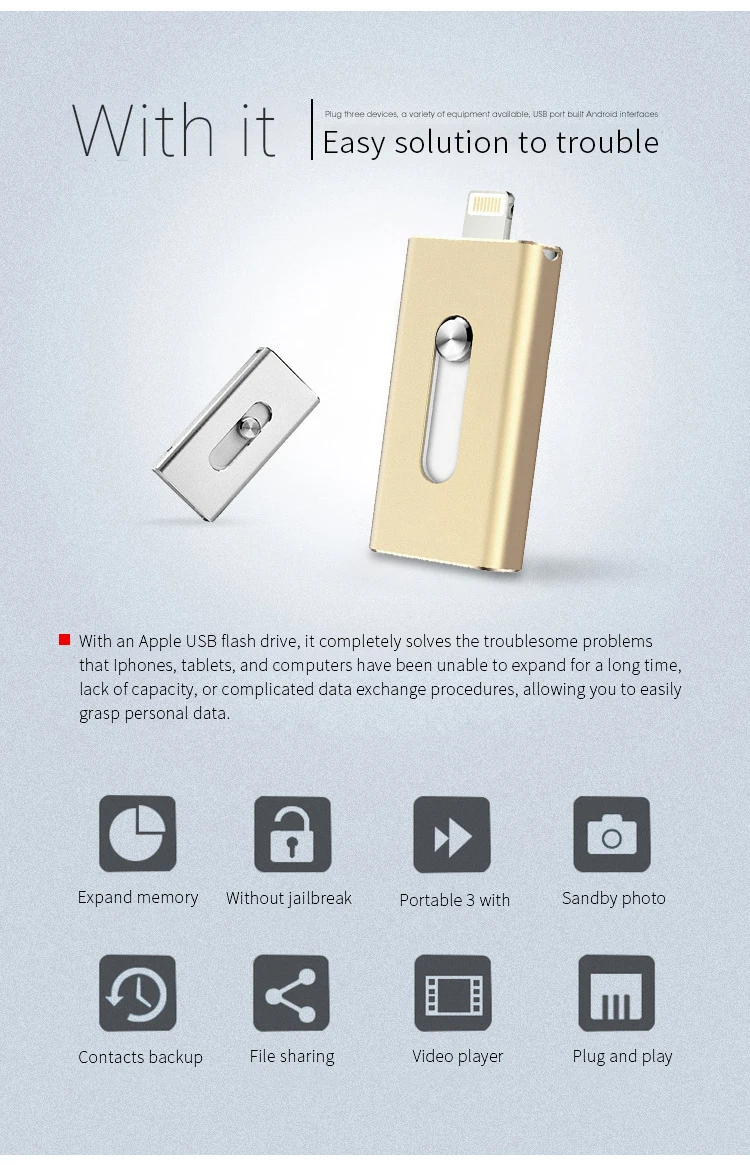 USB флеш-накопитель OTG 64 Гб 128 г флеш-накопитель 3 в 1 u диск для apple iphone Memory stick 16 Гб роскошный android USB 2,0 pendrive i DRIVE