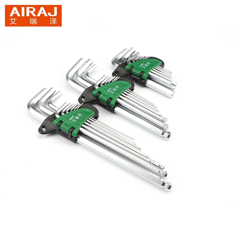 

AIRAJ 9PCS/set Extra-long Size Hex Key Set Allen Wrench tool set Type-L 1.5-10mm Ball Ended Durable Spanner Hand Tools