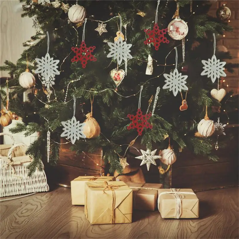 

10Pcs/Pack Christmas Snowflake Decorations Pendant Christmas Tree/Window DIY Hanging Non-woven Decoration Pendant