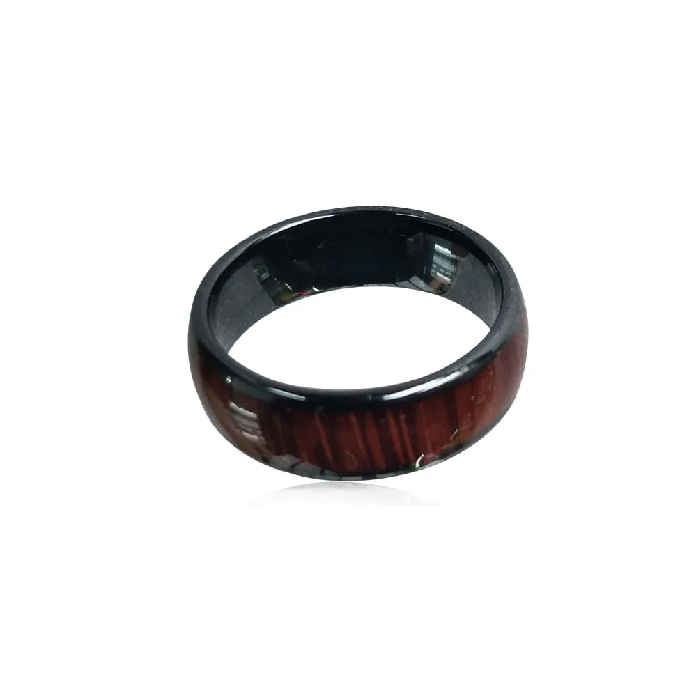 125 кГц или 13,56 МГц RFID керамика цвет дерева смарт палец кольцо носить для мужчин или женщин - Цвет: 125KHZ-19mm