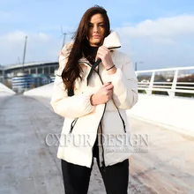 CX-G-D-09C Новое поступление Теплые подпушка перо зимние женские куртки