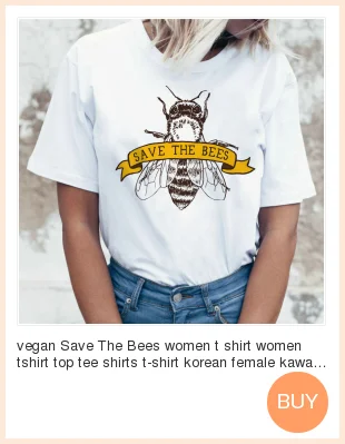 Vegan Save The Bees Футболка женская футболка Женская Графический Топ Футболка Корейская kawaii harajuku ulzzang Новая женская