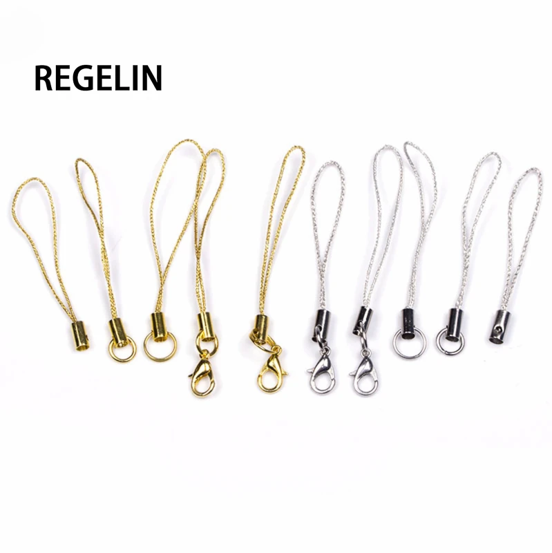 50pcs Cellphone Straps 50mm Mobile Lariat Strap Cord Cellphone Cords Lanyard Strap Key Ring Chain Jewelry Making